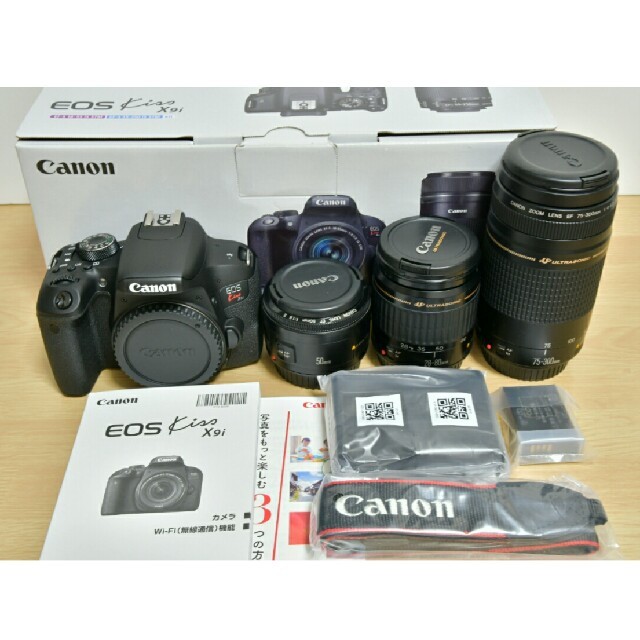Canon - 新品ボディ Canon EOS kiss x9i 標準＆望遠＆単焦点レンズセット