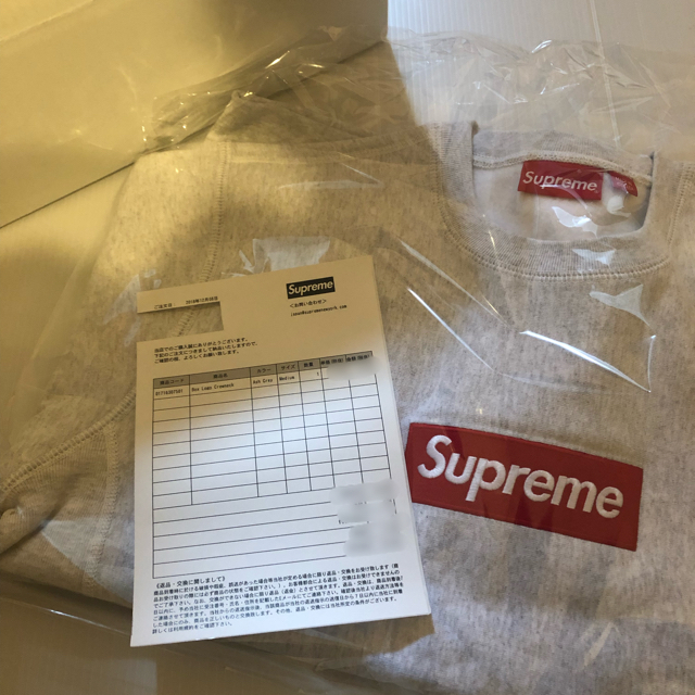 Supreme - 18 AW  Supreme Box logo Crewneck  M グレー