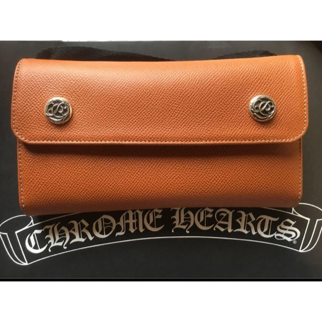 Chrome Hearts - クロムハーツ ウェーブ ウォレット キャメル フローラルボタン WAVE
