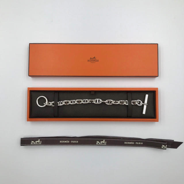 HERMES - 【希少品】　エルメス シェーヌダンクル シルバーブレスレット MM15コマ