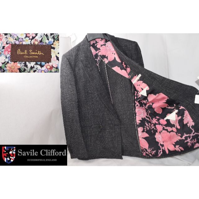 Paul Smith - ようたんPaul Smith コレクション ダブルスーツ 裏地桃色☆L☆黒
