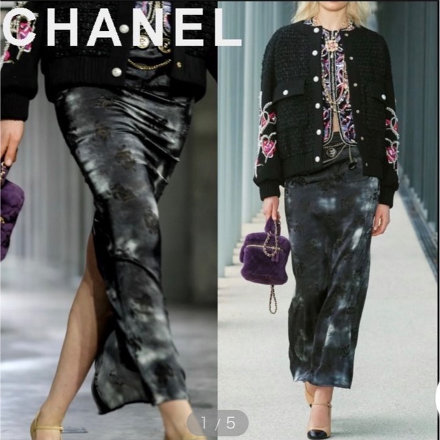 CHANEL - CHANELシルクスカート美品　34