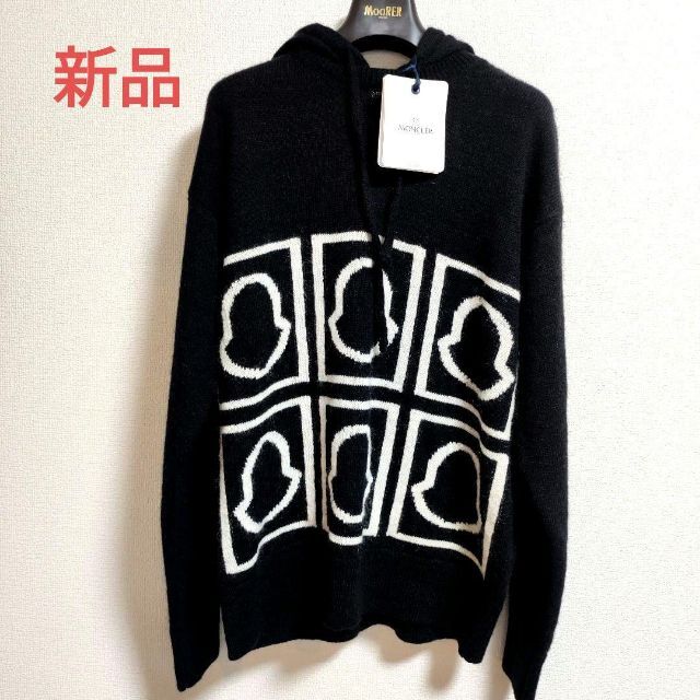 MONCLER - 新品正規品 MONCLER モンクレール ニットパーカー ＸＬ ブラック