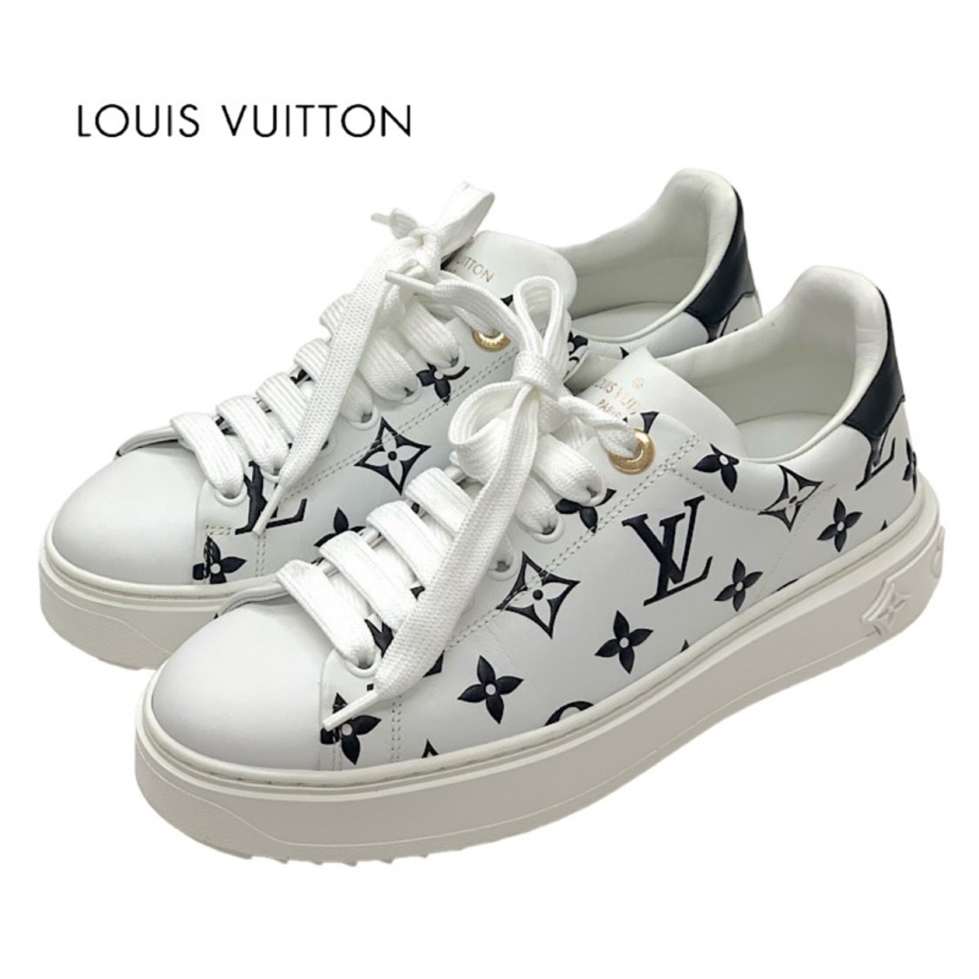LOUIS VUITTON - ルイヴィトン タイムアウトライン モノグラム レザー スニーカー 靴 シューズ ホワイト ブラック