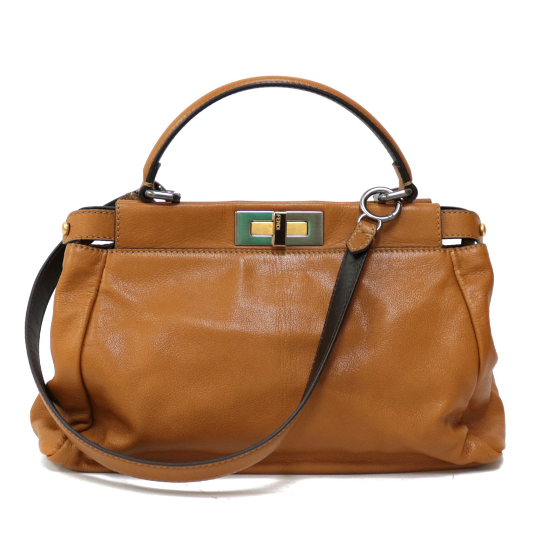 FENDI - フェンディ FENDI ピーカブー ハンドバッグ ブラウン レディース 中古