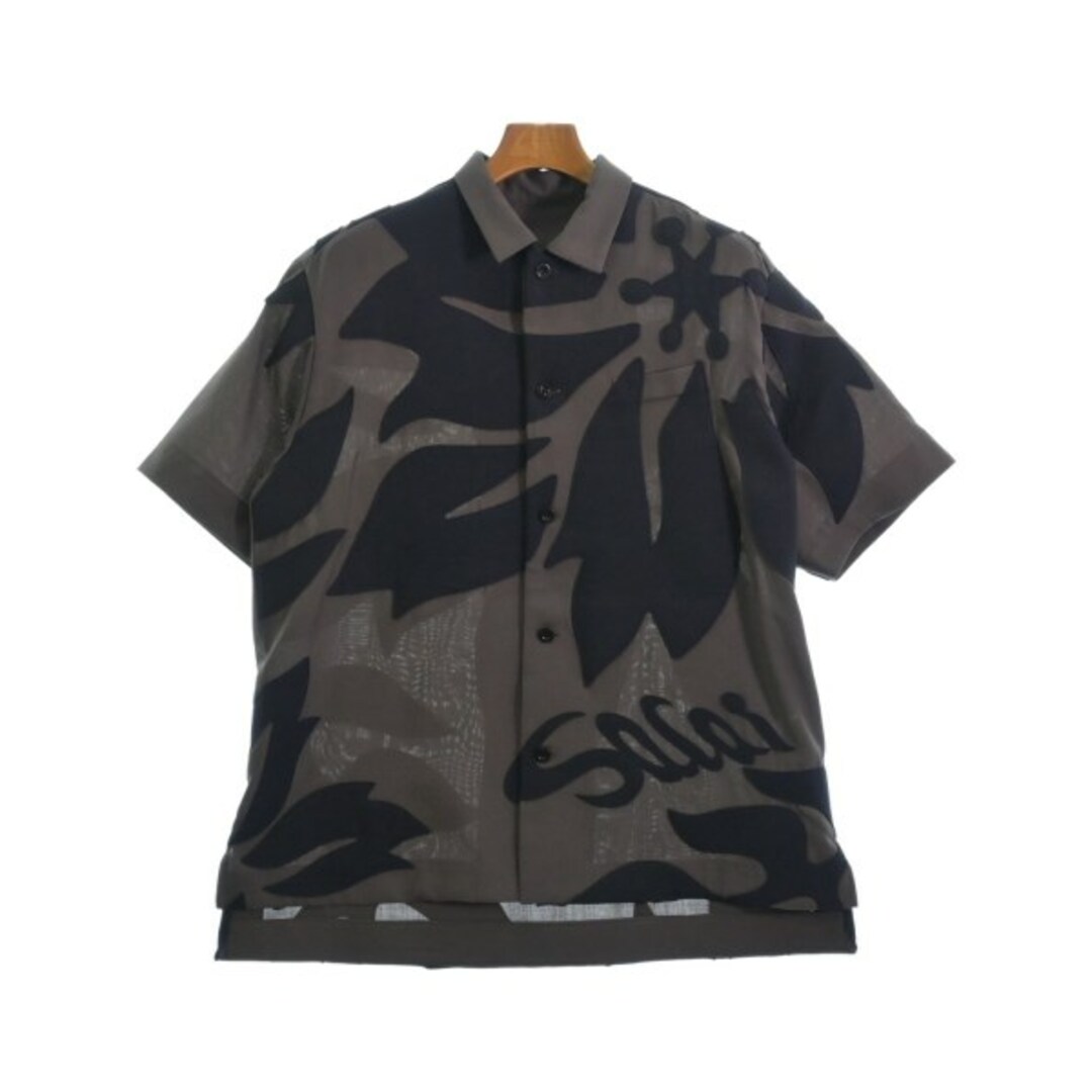 sacai - sacai サカイ カジュアルシャツ 1(S位) ベージュx黒(総柄) 【古着】【中古】