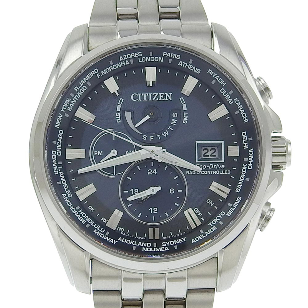 CITIZEN - 【CITIZEN】シチズン エコドライブ Limited Edition H820-T021697 ステンレススチール ソーラー電波時計 メンズ ネイビー文字盤 腕時計