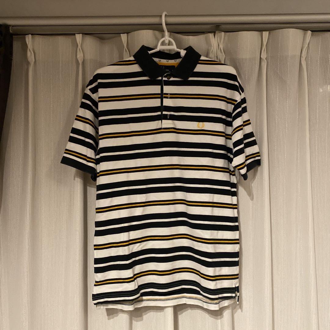 希少 Fred Perry ボーダーポロシャツ グリーンイエローホワイト
