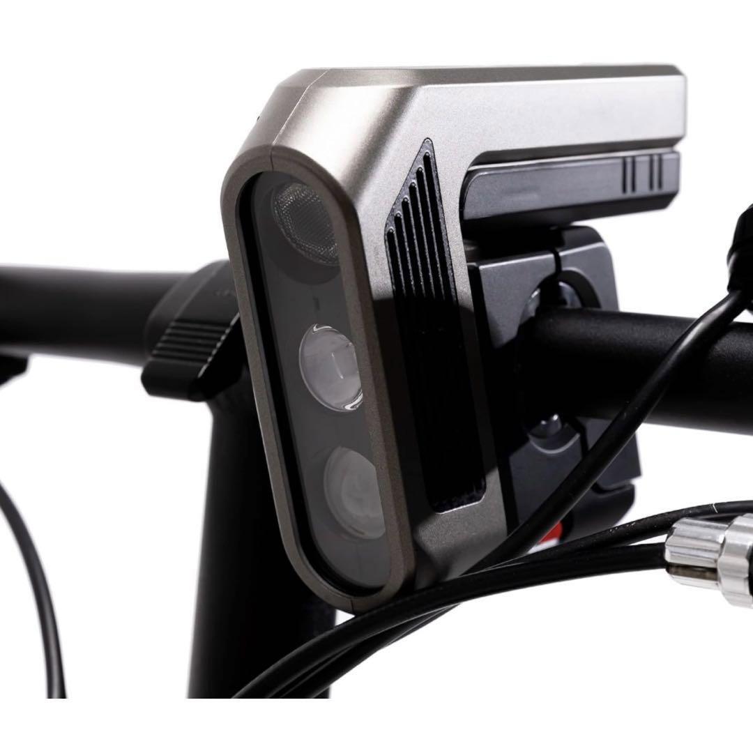 自転車　LEDライト　高輝度　ヘッドライト シルバー　GPS スマホ連動