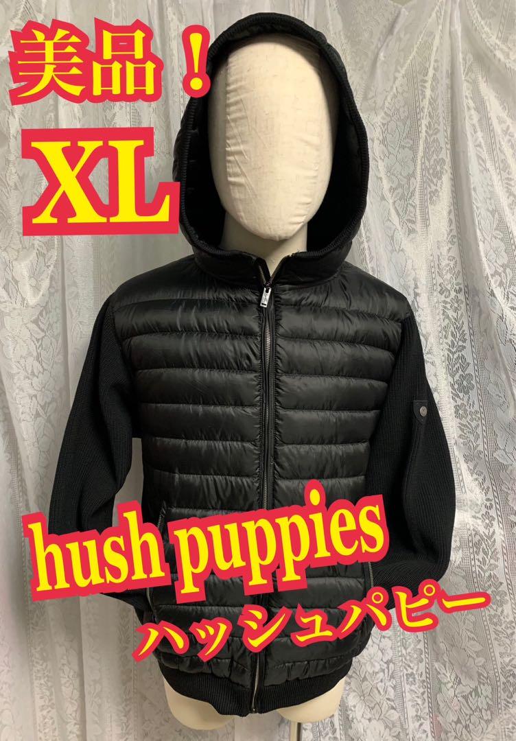 美品！hush puppies  切り替え　ブルゾン　ジャケット　中綿　黒　LL