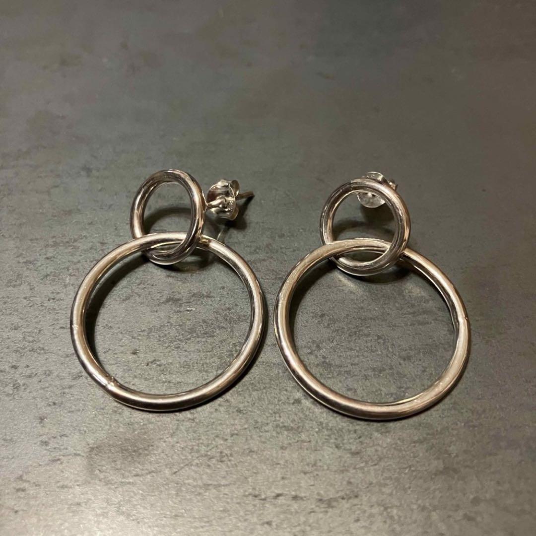 SILVER925 DOUBLE HOOP EARRINGS /シルバー/ピアス