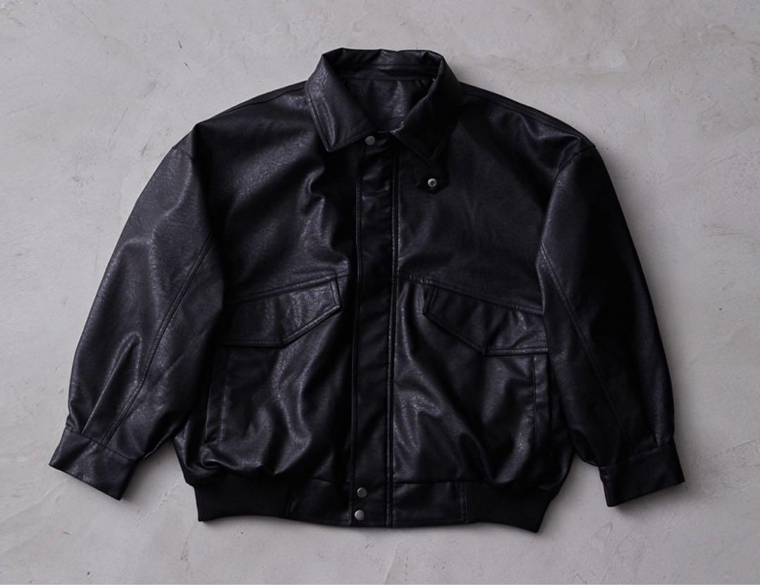 CLEL ヴィンテージデザインフェイクレザーブルゾン L