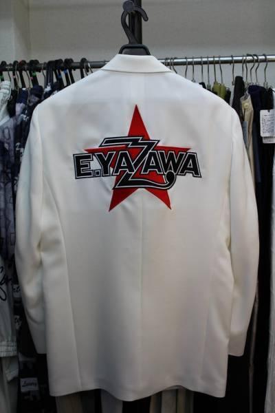 【■激安■背中★（星）ロゴ刺繍入スーツ】白色 シングル上下スーツ■サイズＳ～4Ｌ