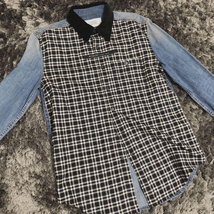 ■レア■ GIVENCHY デニム チェック シャツ